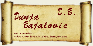 Dunja Bajalović vizit kartica